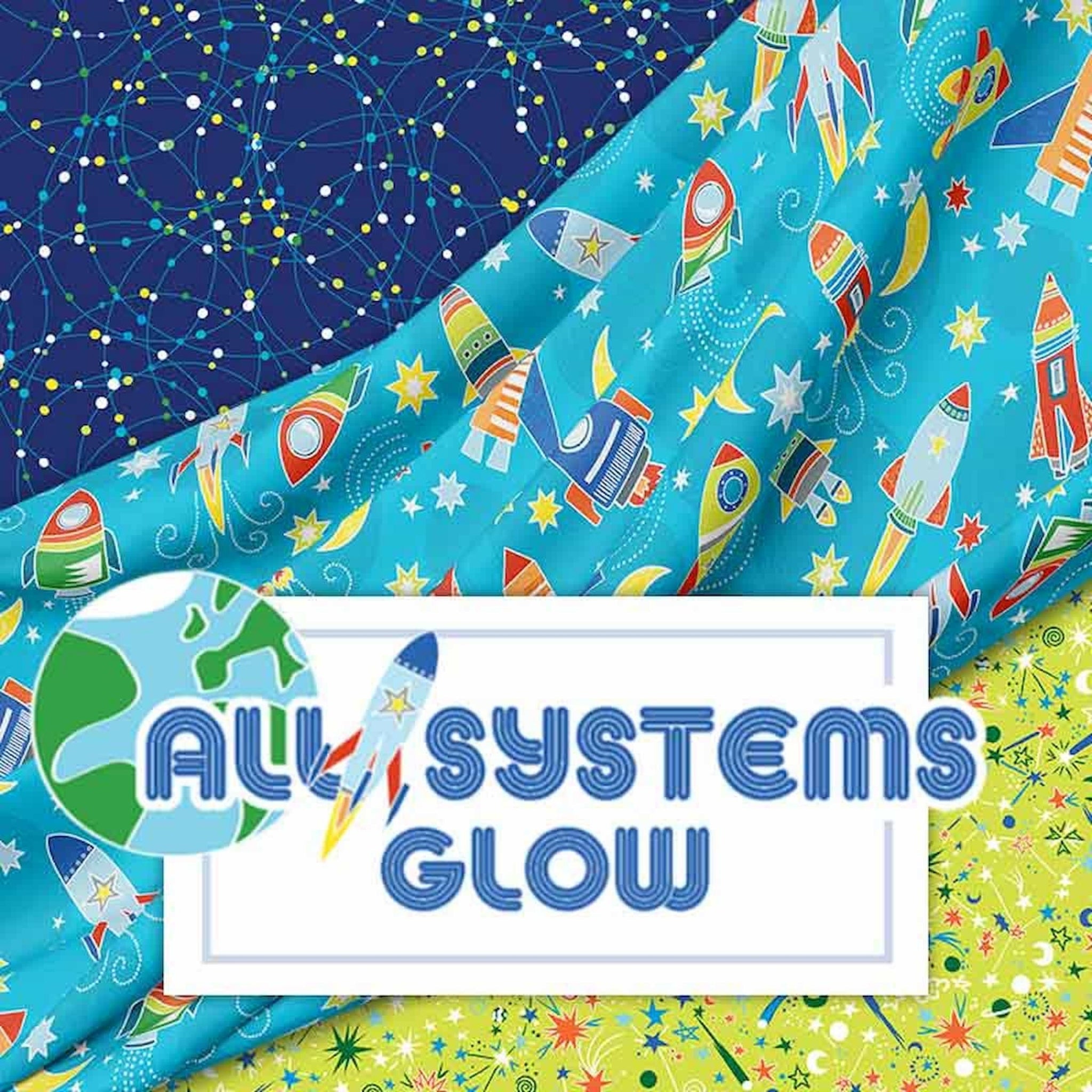 All Systems Glow quilting cotton collection Benartex