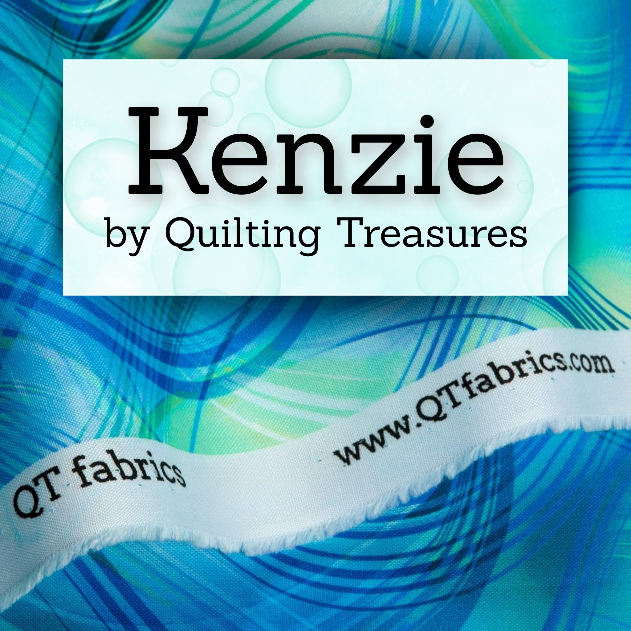 Kenzie collection turquoise blue green swirling fabric by Quilting Treasures for quilting and patchwork sewing projects