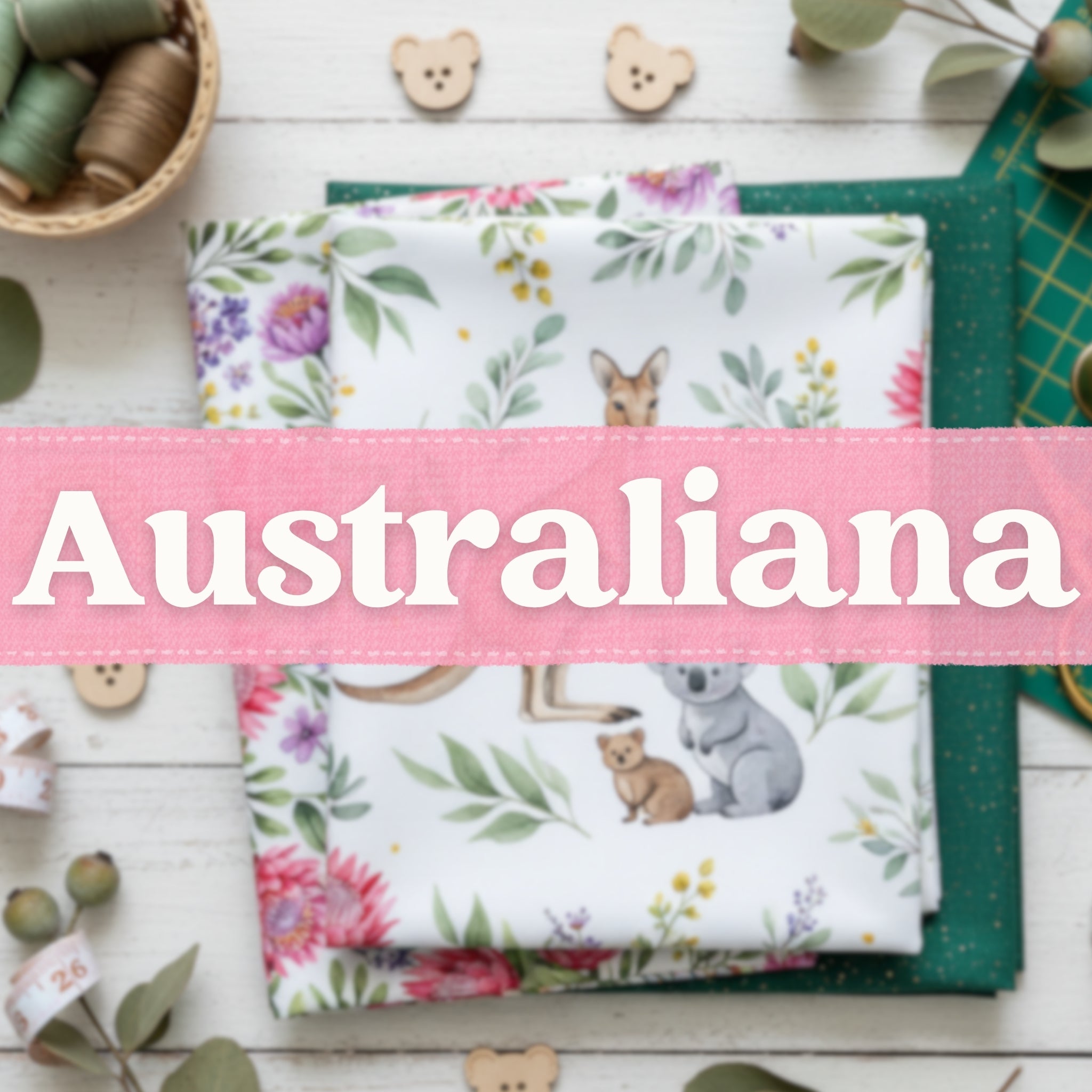 Australiana themed quilting cotton fabrics for sewing projects