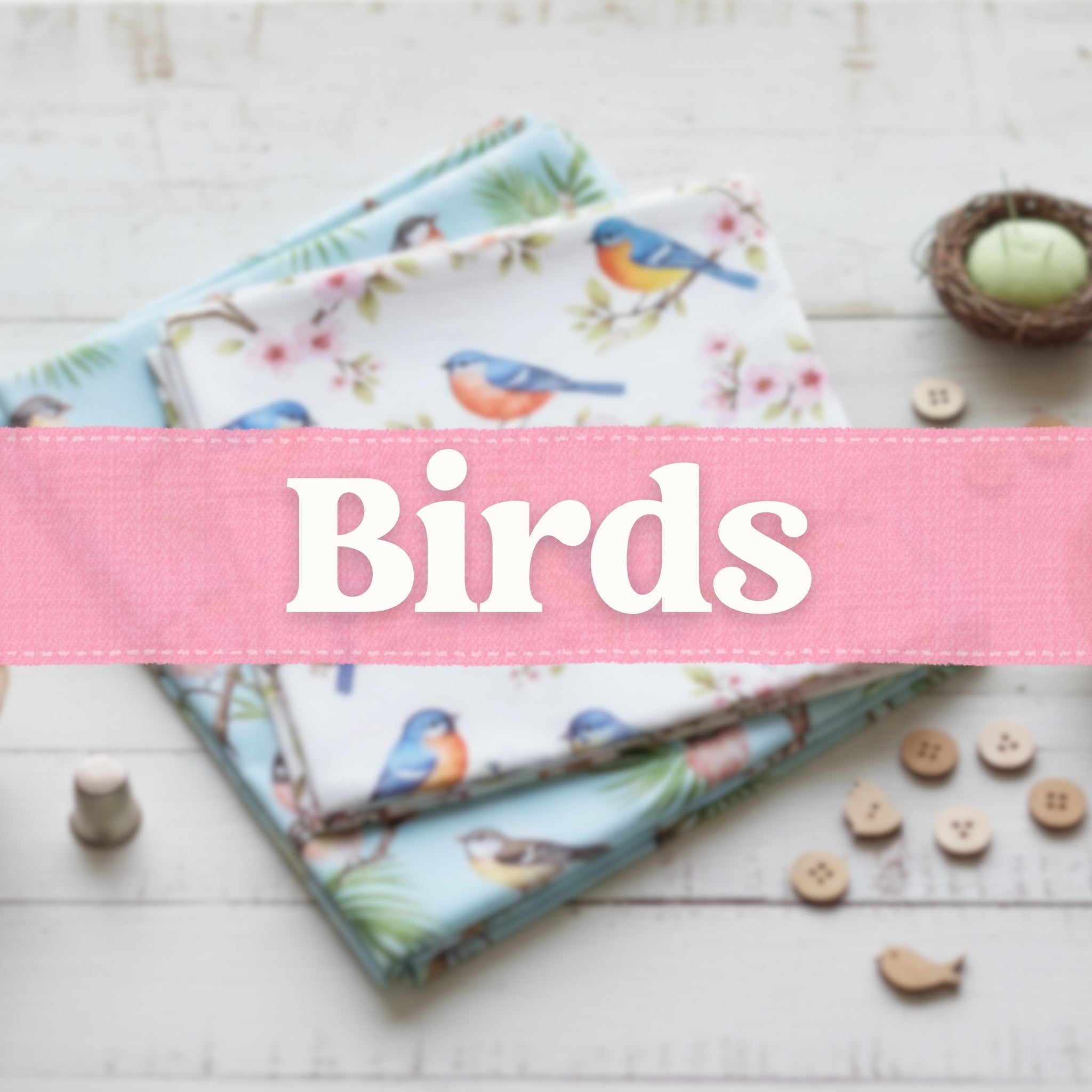 Bird themed quilting cotton fabrics for sewing projects