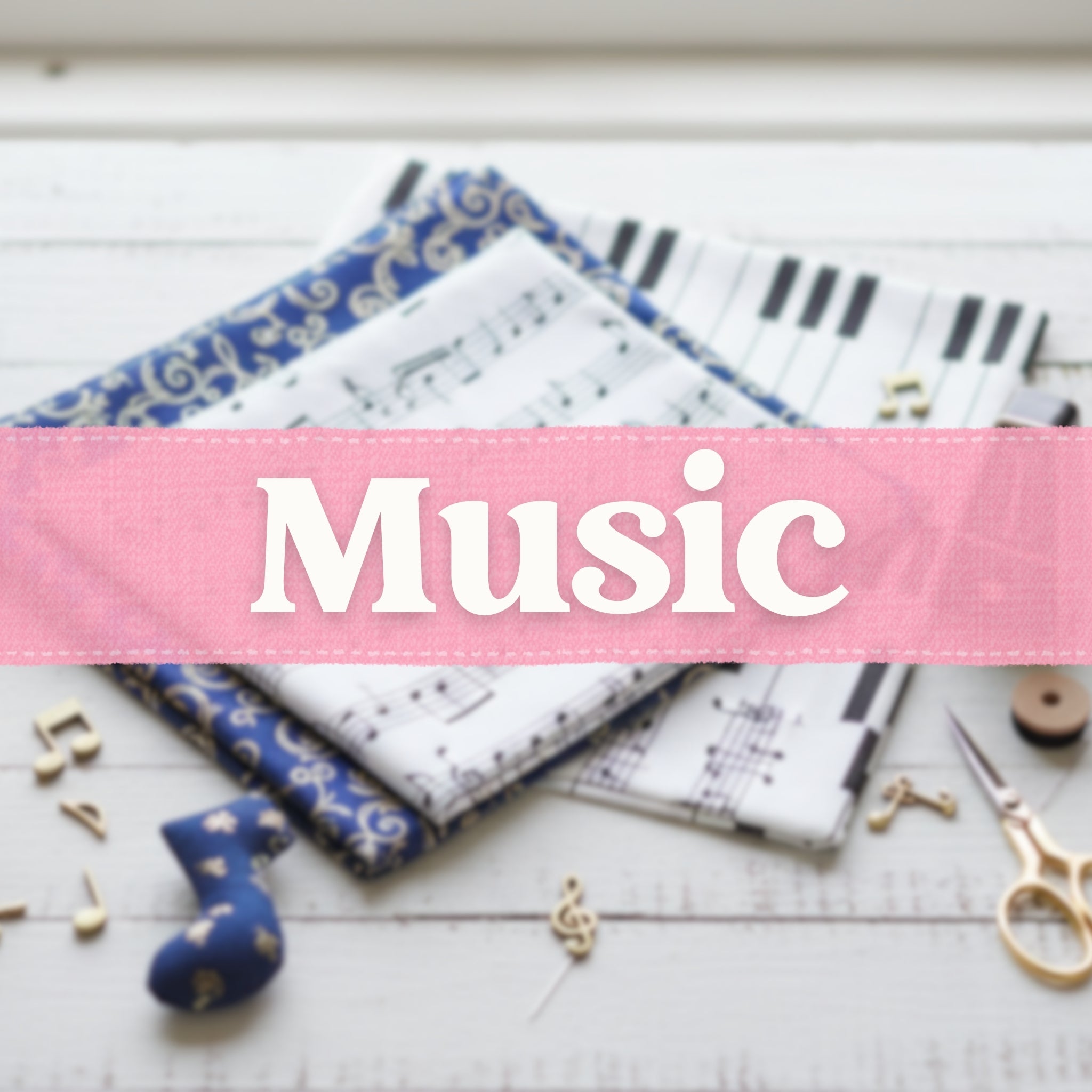 Music themed quilting cotton fabrics for teacher sewing projects