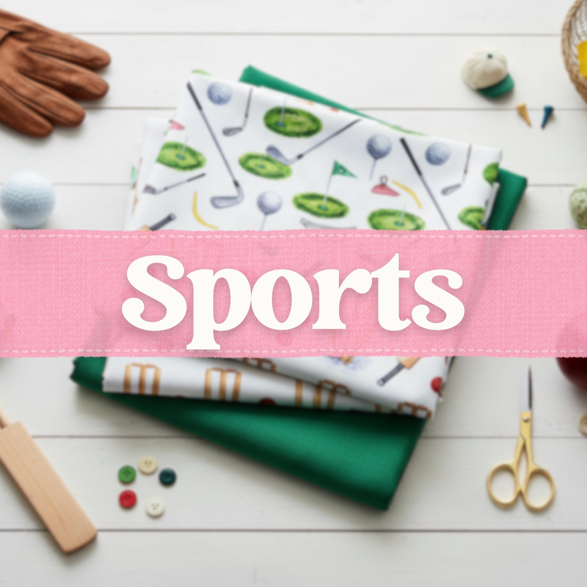 Sports themed quilting cotton fabrics for boys and dads sewing projects