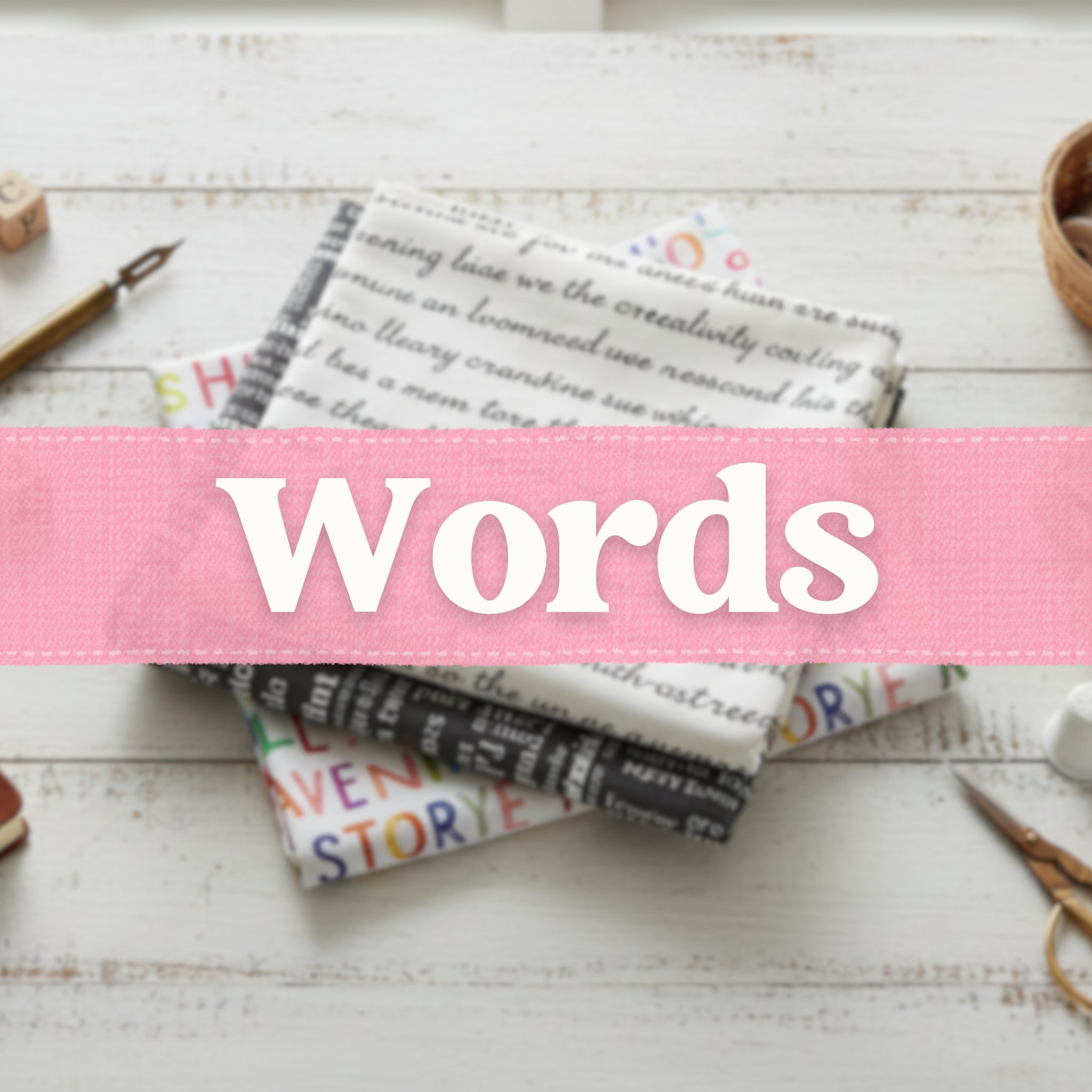 Quilting cotton fabrics with words phrases and text for sewing projects