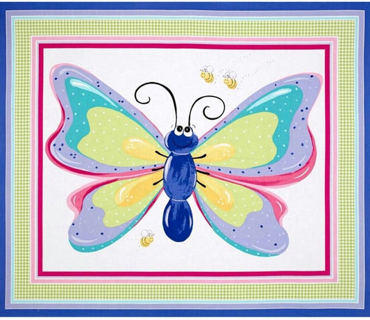 Susybee: Flutter the Butterfly Panel - Three Wishes Patchwork Fabric