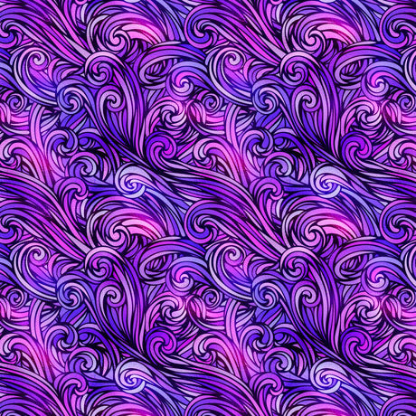 Sea Serenade - Tide Pool Swirl by Dan Morris Design for QT Fabrics- Violet/Purple