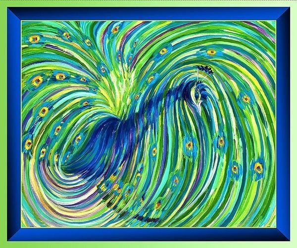 Artworks XI: Peacock Flourish Panel Digital Print (100% Cotton)