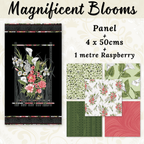 Magnificent Blooms Bundle Panel & Coordinates - Benartex - Three Wishes Patchwork Fabric