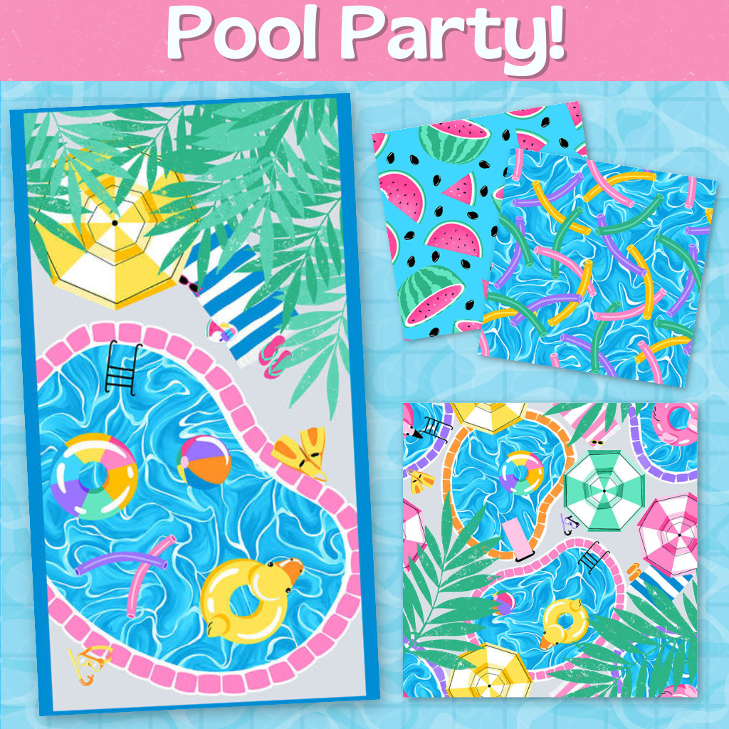 Pool Party: Floaties (35cms x 110cms)