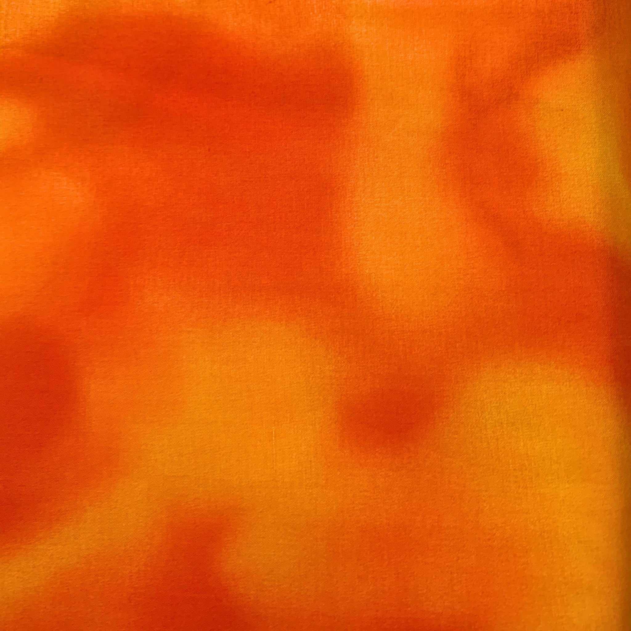 Watercolour orange rust amber blender fabric for quilts patchwork and sewing projects