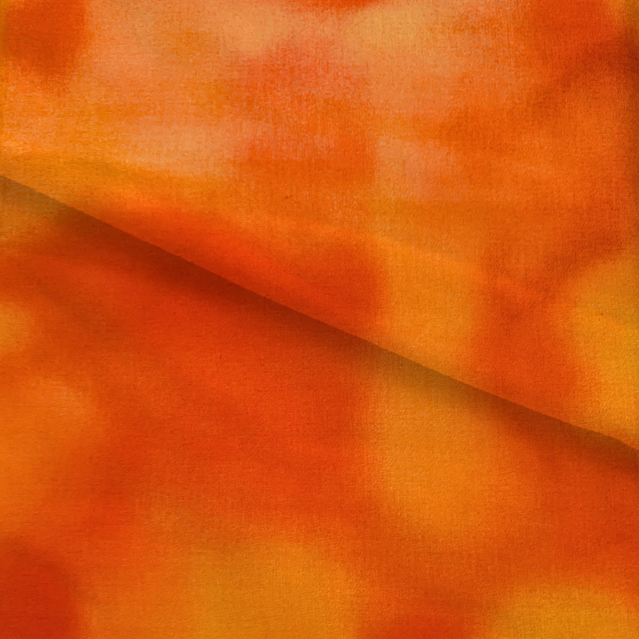 Watercolour orange rust amber blender fabric for quilts patchwork and sewing projects