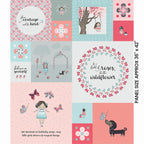 Girls block panel 12 ready-to-cut blocks pink aqua coral inspirational quotes novelty fabric for sampler quilts cushion fronts and nursery wall hangings