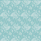 White floral stems leaves berries on aqua low volume blender quilting fabric for quilts borders garment sewing and patchwork projects