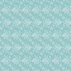 White floral stems leaves berries on aqua low volume blender quilting fabric for quilts borders garment sewing and patchwork projects
