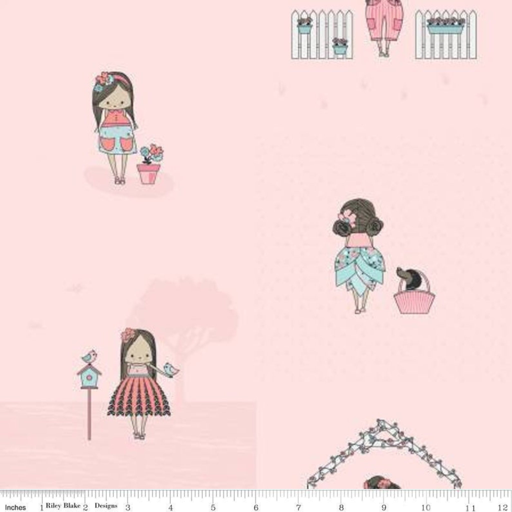 Abbie's Garden Main Pink - Riley Blake - Three Wishes Patchwork Fabric