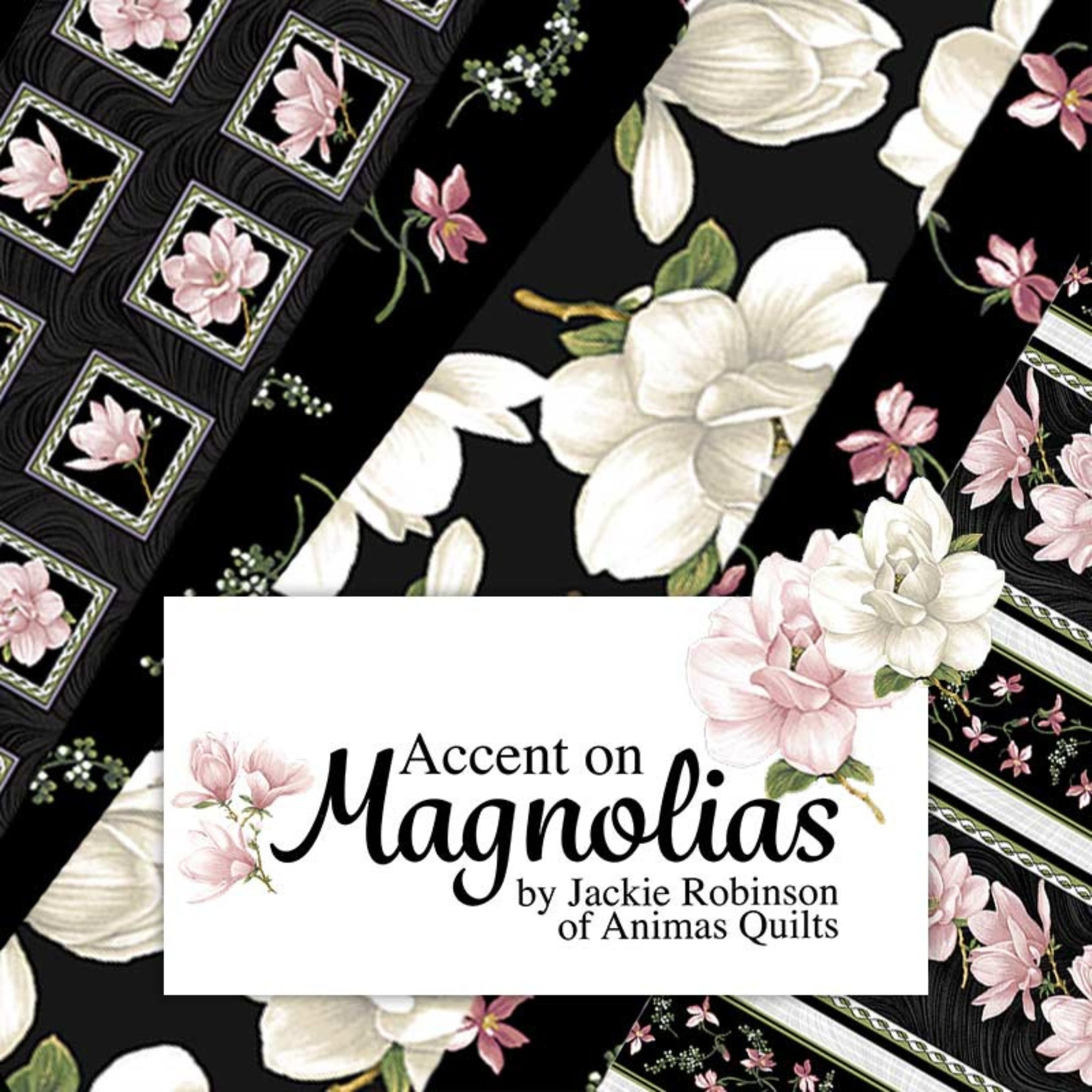 Accent on Magnolias quilting cotton collection Three Wishes Patchwork Fabric