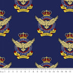 Australian Air Force wartime badge eagle crown navy gold red fabric for ANZAC military quilts boys patchwork projects