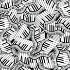 Wavy piano keys novelty black white fabric for music quilts music teacher gifts and musician sewing projects
