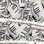 Wavy piano keys novelty black white fabric for music quilts music teacher gifts and musician sewing projects