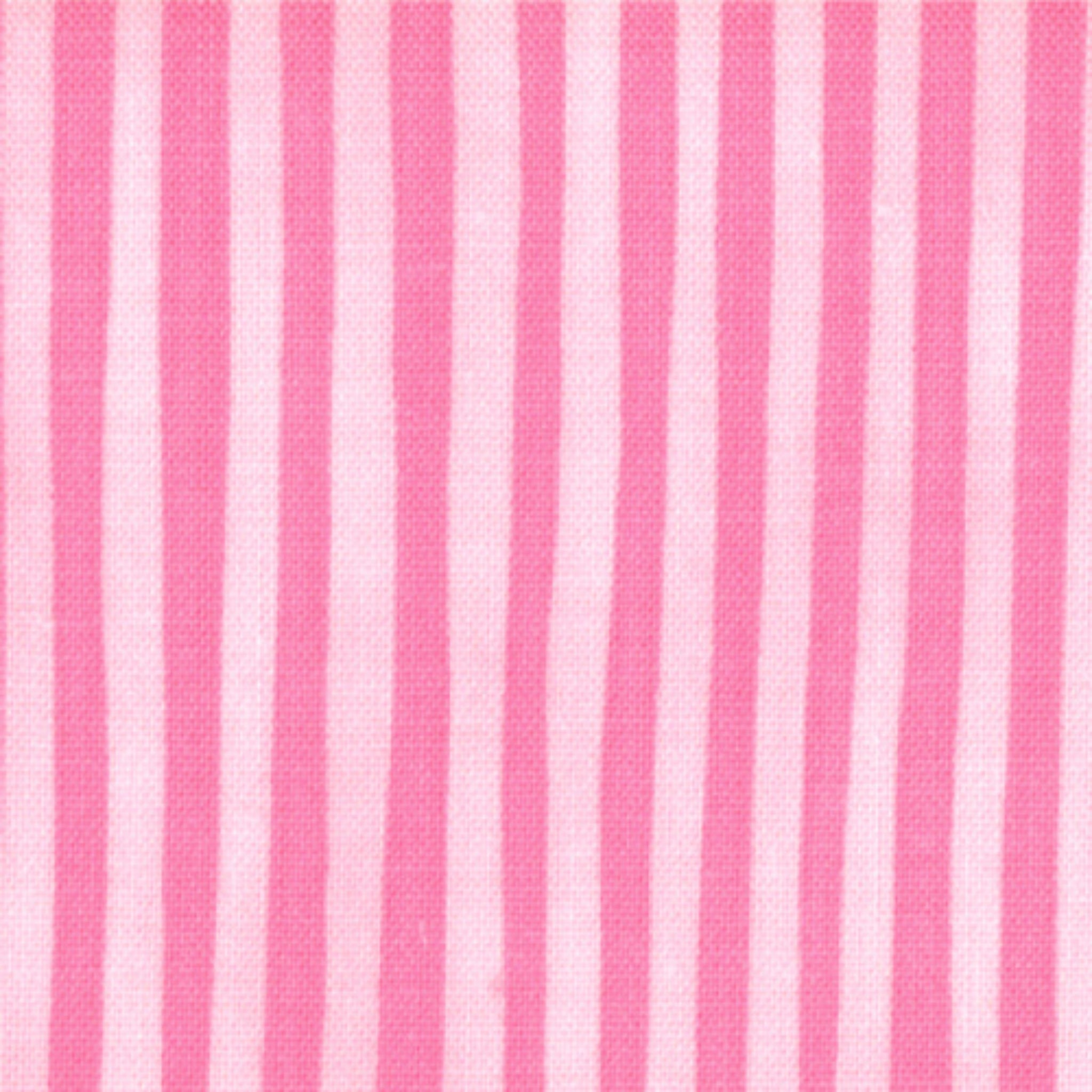 Hot pink and bubblegum pale pink stripe quilting cotton coordinate fabric for children's quilts girls and kids patchwork