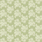 Cream rose bouquets silhouette sage green quilting cotton Anne of Green Gables licensed floral fabric for quilts cushion covers and vintage floral sewing projects
