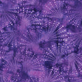 Radiating dots arcs purple batik quilting fabric blender for patchwork quilts and sewing projects