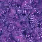 Radiating dots arcs purple batik quilting fabric blender for patchwork quilts and sewing projects