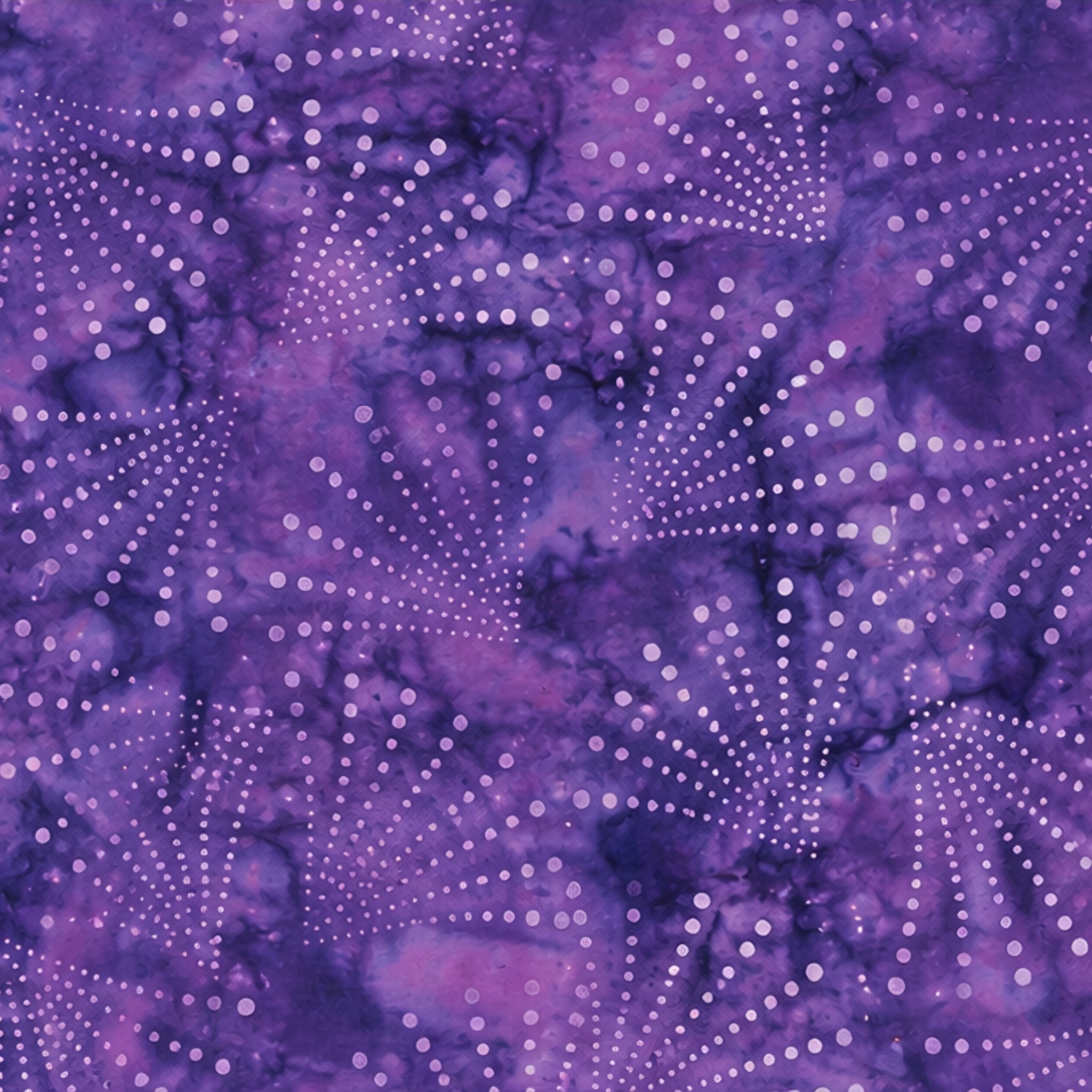Radiating dots arcs purple batik quilting fabric blender for patchwork quilts and sewing projects