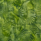 Radiating dots arcs green batik quilting fabric blender for patchwork quilts and sewing projects