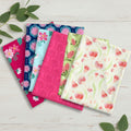 Australiana native florals fabric bundle pink navy green cream for Australian-themed quilts patchwork and sewing projects