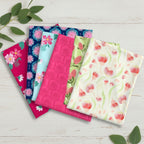 Australiana native florals fabric bundle pink navy green cream for Australian-themed quilts patchwork and sewing projects