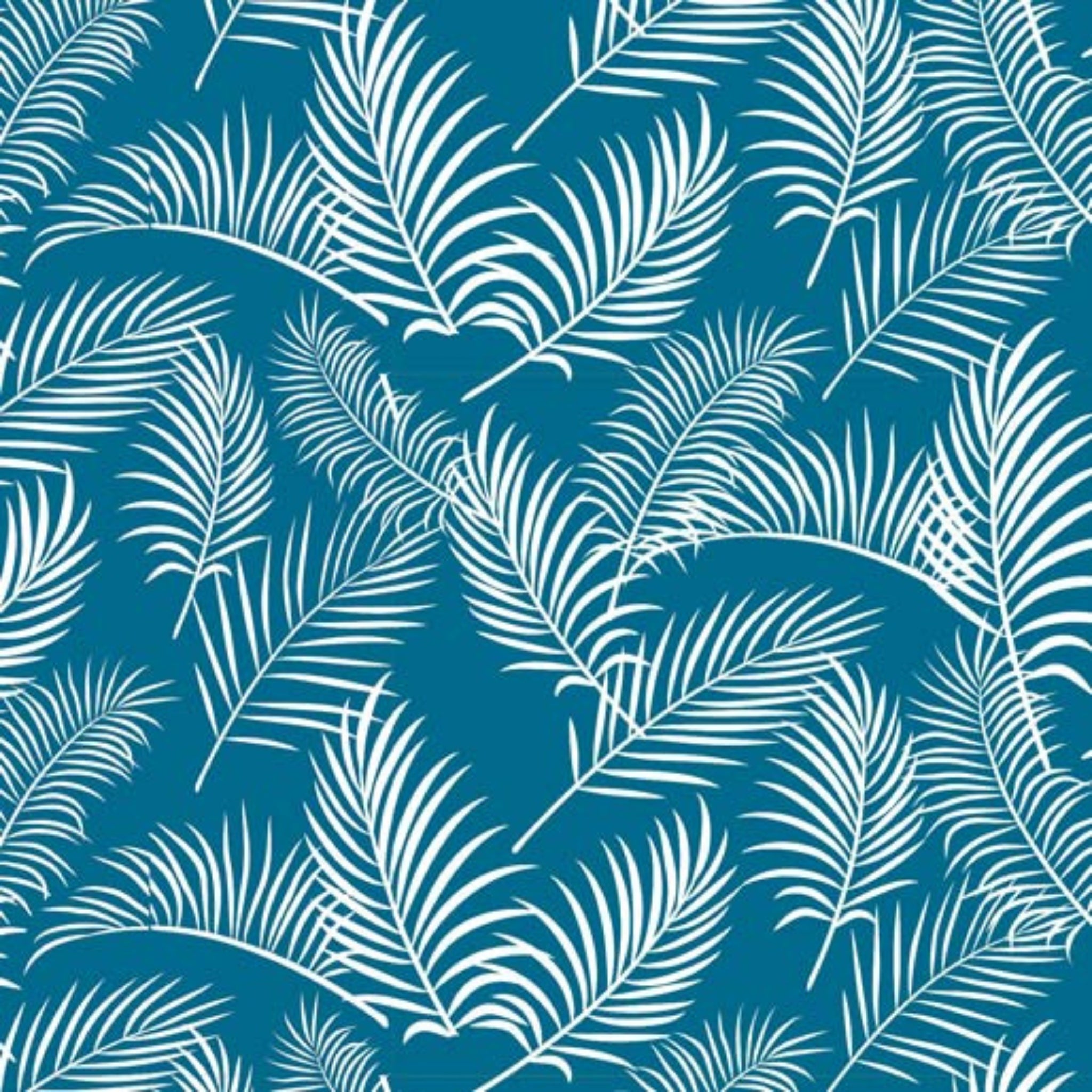 Fern fabric botanical print teal background cotton for Australiana quilting patchwork native flora design