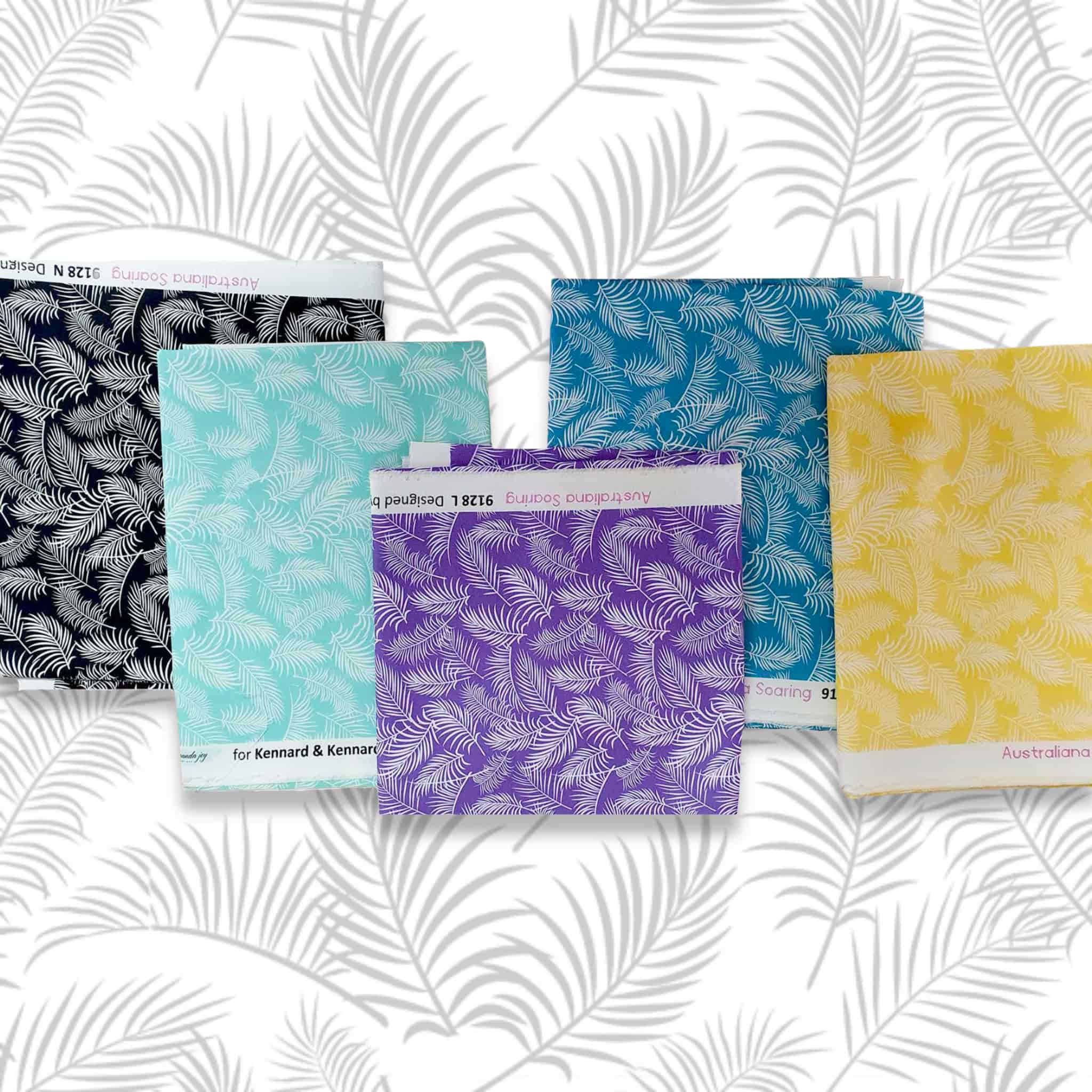 Fern cotton quilting fabric with botanical fern native flora print for Australiana quilting patchwork