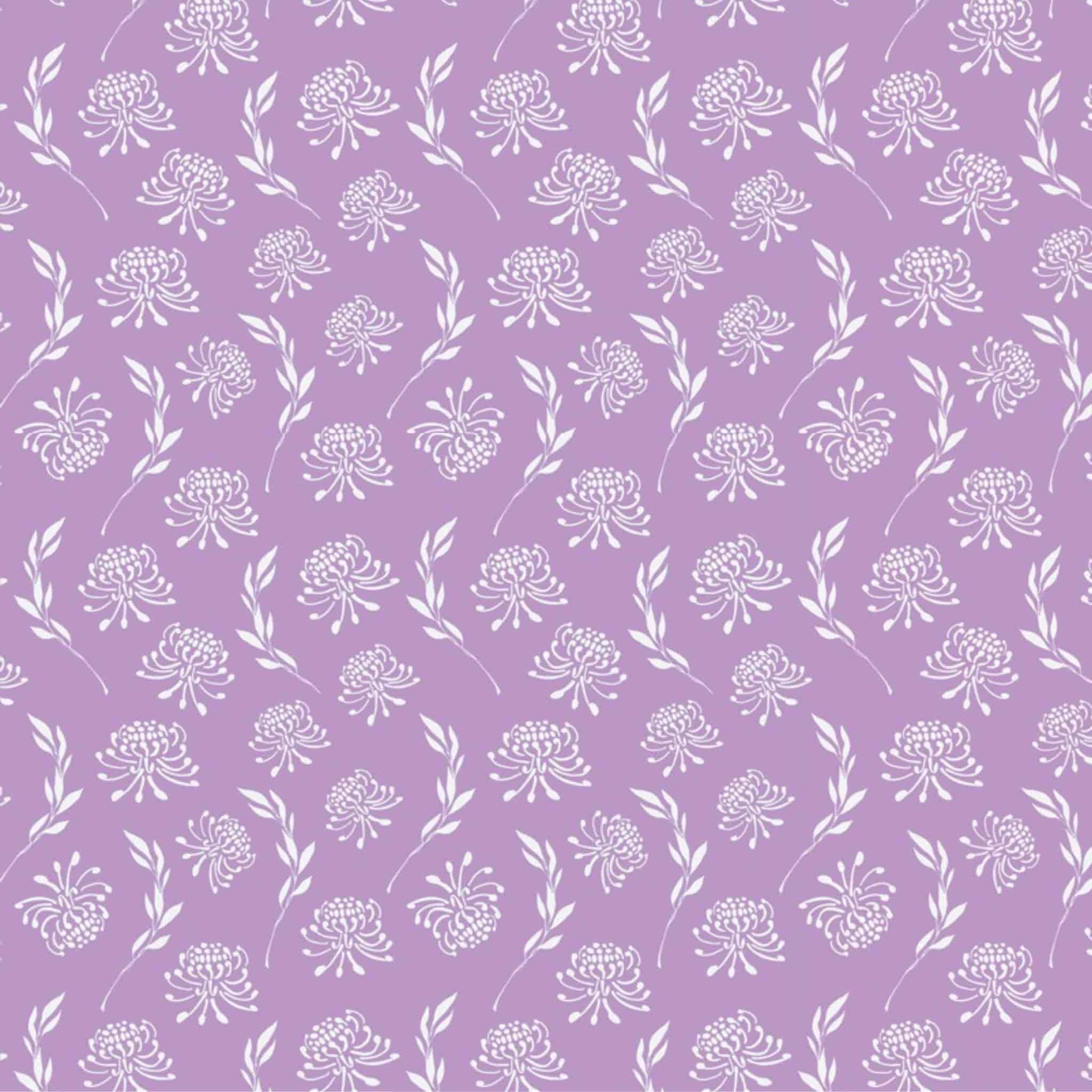 Waratah fabric white native flower botanical print purple background cotton for Australiana quilting patchwork