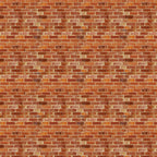 Realistic rust red brick wall fabric in terracotta amber and brown for house blocks town scene quilts and patchwork sewing projects