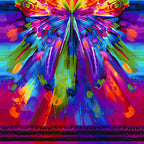 Rainbow butterfly panel purple pink orange blue digital print for feature quilts wall hangings and patchwork sewing projects