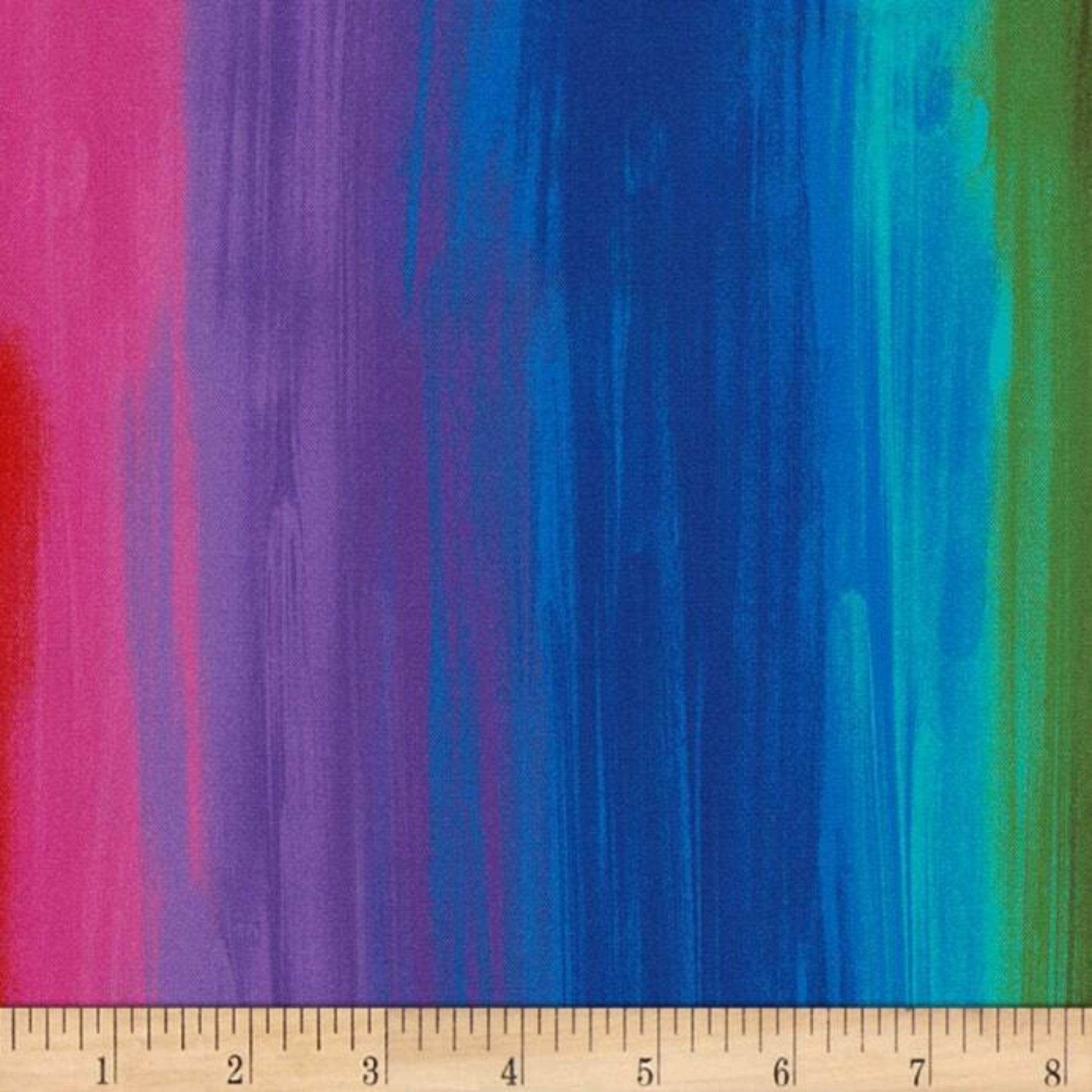 Rainbow brushstroke ombré stripes digital print in vibrant multi colours for modern quilts and patchwork sewing projects