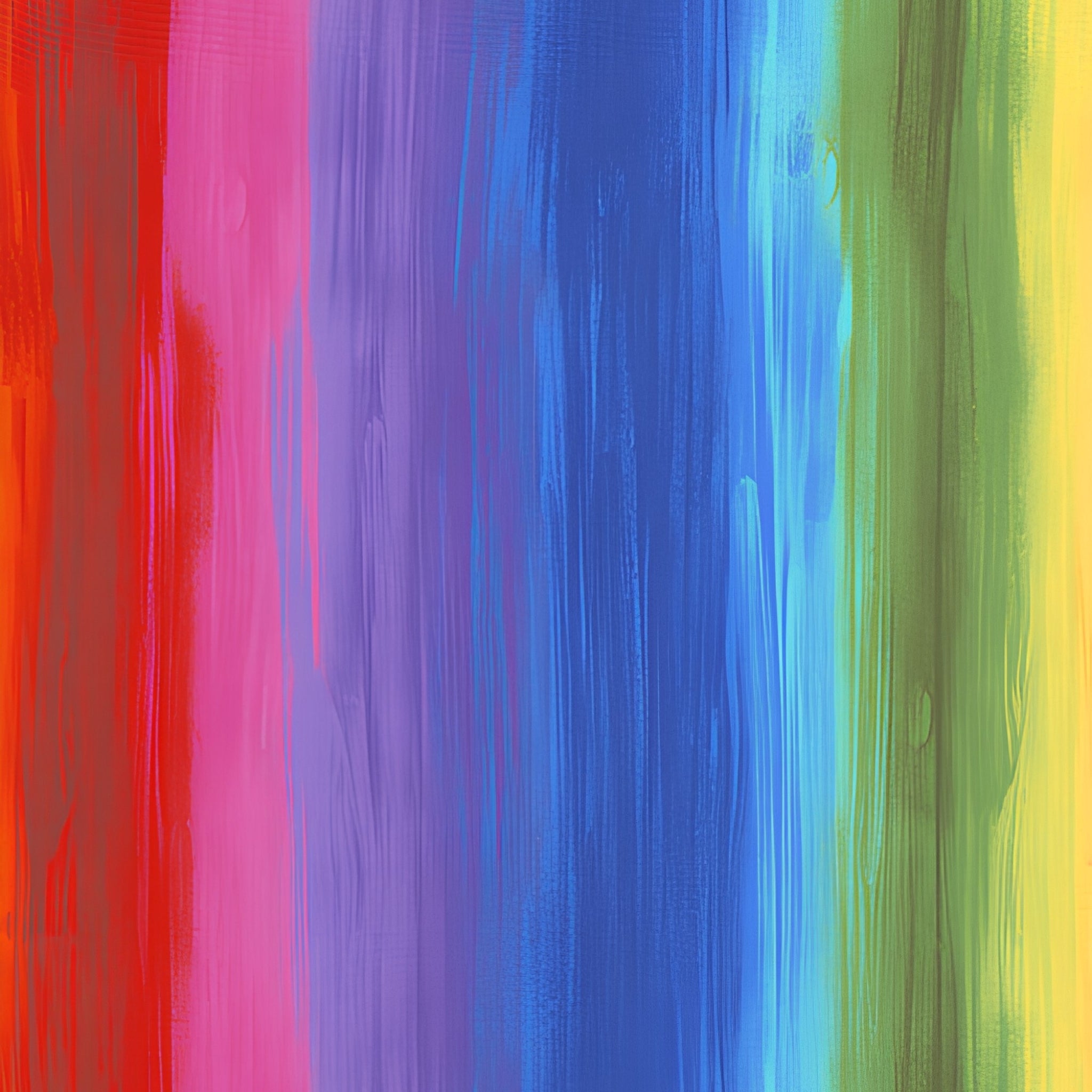 Rainbow brushstroke stripe digital print red pink purple blue turquoise green yellow fabric for feature quilts backgrounds and patchwork sewing projects