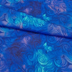 Swirling abstract blue purple turquoise digital print for modern quilts and patchwork sewing projects