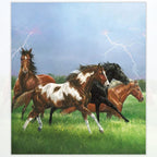 Horse panel digitally printed wild horses fabric for cushion covers wall hangings and horse-themed projects