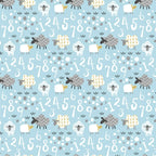 Cute counting sheep numbers soft blue fabric for baby quilts nursery décor pillowcases and wall hangings