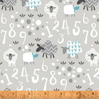 Cute counting sheep numbers soft grey fabric for baby quilts nursery décor pillowcases and wall hangings