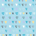 Colourful mixed hearts teal yellow lavender grey soft blue fabric for baby quilts nursery décor and kids patchwork projects