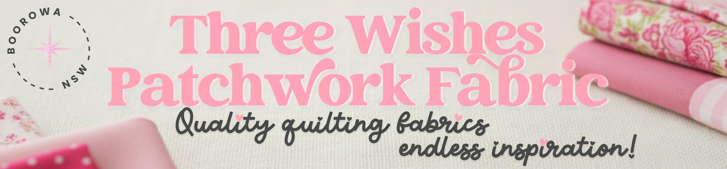 Three Wishes Patchwork Fabric quality quilting cotton discount fabrics Australia