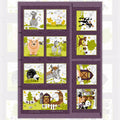 Barnyard Buddies soft book panel purple farm animals cat cow sheep pig horse donkey kids novelty quilting fabric baby gifts toddler soft books