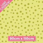 Irregular olive dots pale lime green tonal blender fabric for kids quilts patchwork sewing projects Susybee