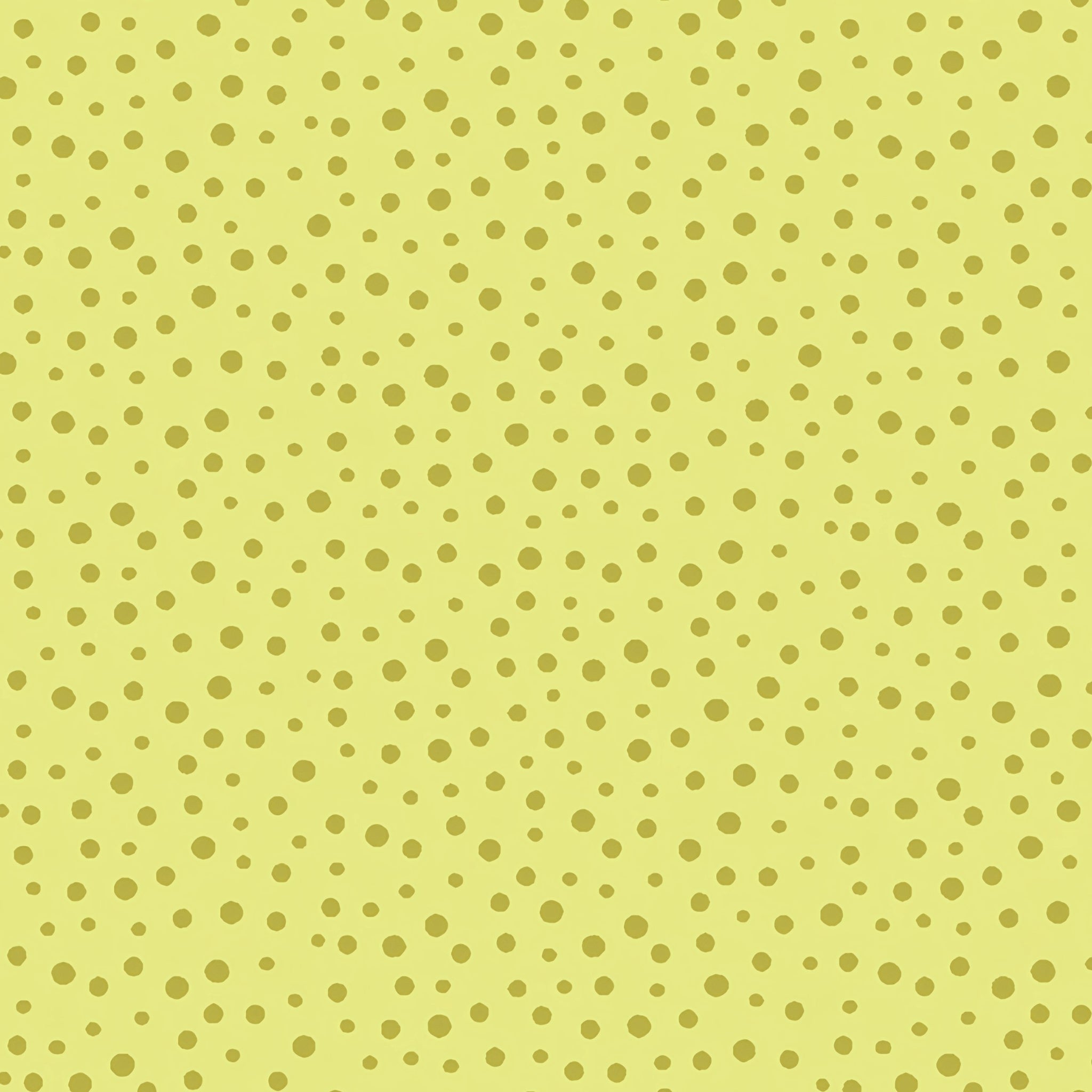 Irregular olive dots pale lime green tonal blender fabric for kids quilts patchwork sewing projects Susybee