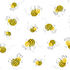 Barnyard Buddies Susy Bees smiley bumblebees yellow black white tossed novelty kids quilting fabric baby quilts nursery projects children's quilts