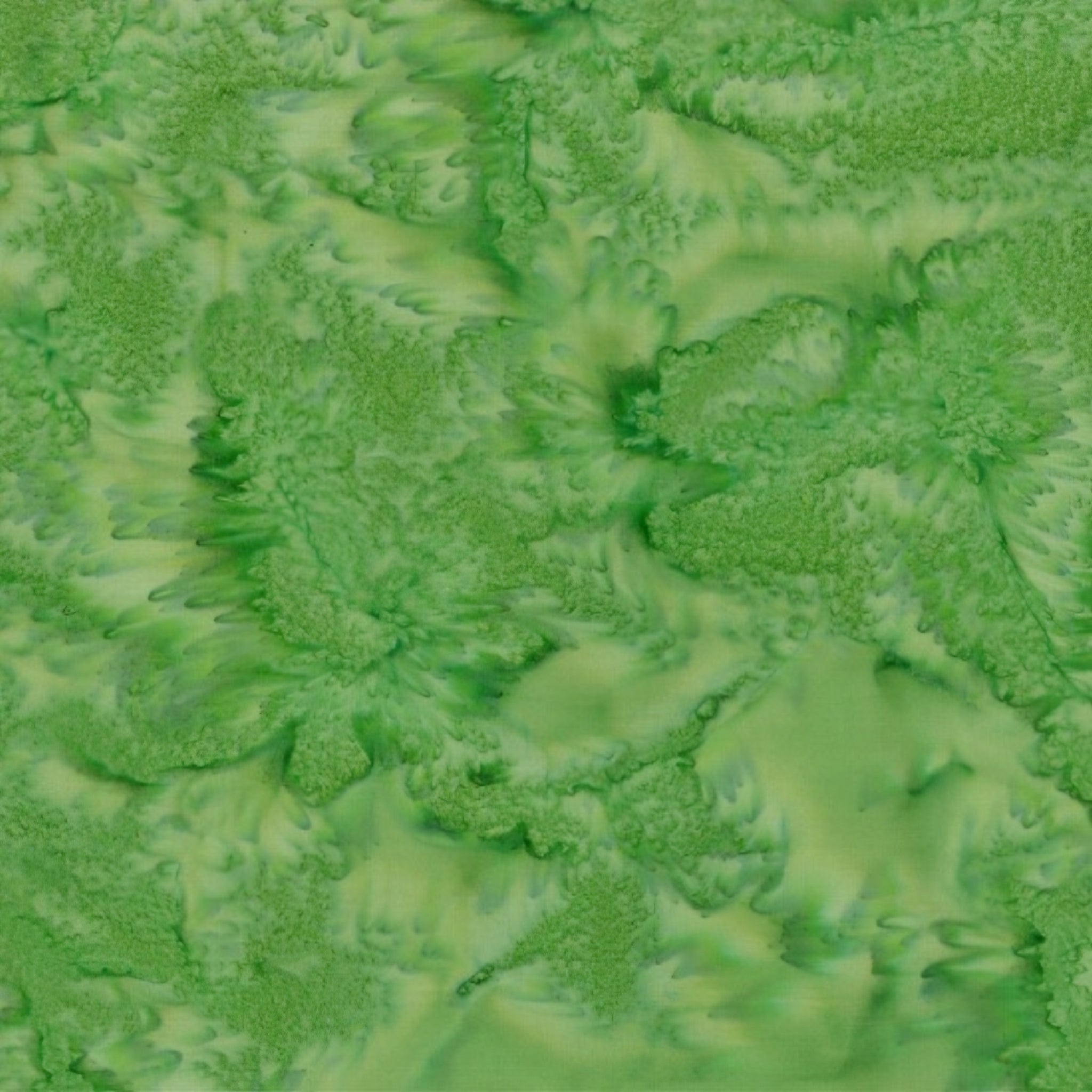 Bright kelly bamboo green mottled batik blender fabric with lime and forest green undertones for quilt backgrounds sashing and scrappy batik quilts