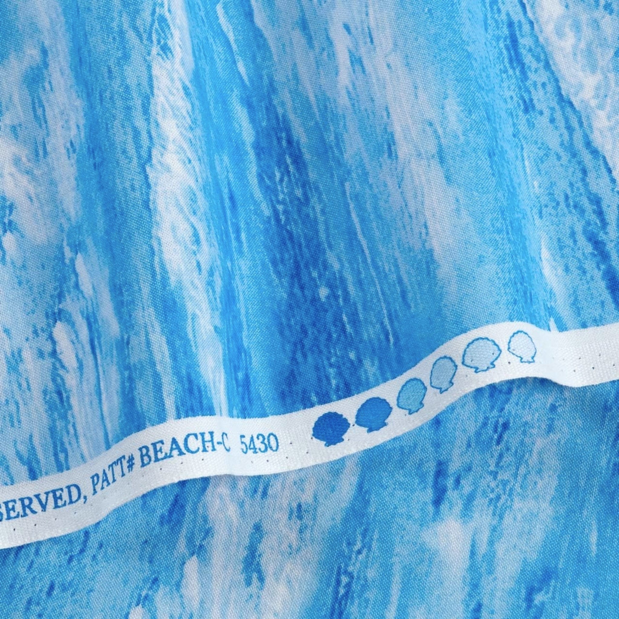 Beach Haven Ocean Waves selvedge Timeless Treasures aqua cobalt blue white sea foam blender quilting fabric coastal beach quilts