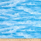Ocean waves aqua cobalt blue white sea foam size reference blue blender quilting fabric beach coastal Timeless Treasures